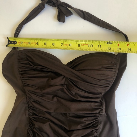 La Blanca Ruched Swim Top Size 6 - Picture 7 of 8